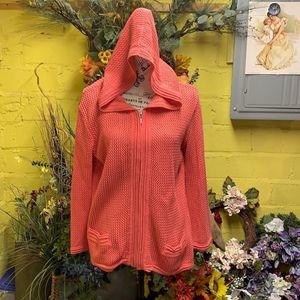Salmon zip up sweater